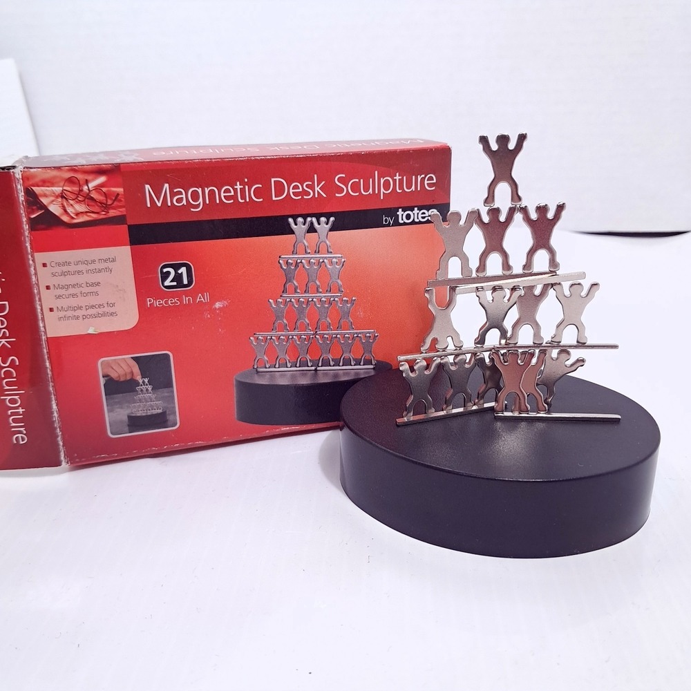Magnetic Desk Sculpture By Totes person people modern work art silver toy 21pc